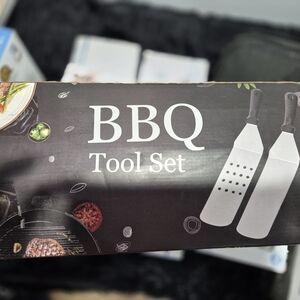 BBQ Tool Set - Stainless Steel and Black Handles